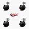 Service Caster 2'' Nylon Twin Wheel Casters with Brakes and Side Mount Brackets , 4PK SCC-GR02S50-NYS-B-716-4-CB180-4 - alternate 2
